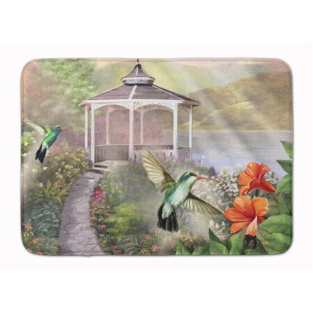 Carolines Treasures Garden Gazebo Hummingbird Duo Machine Washable Memory Foam Mat PTW2053RUG